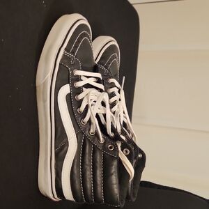 Vans Black and White High-Top Sneakers